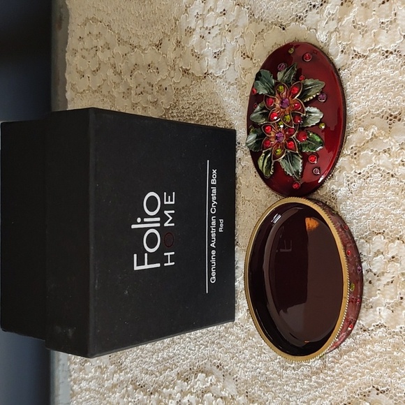 🔥HP🔥Genuine Austrian Crystal Trinket Floral Jewelry Box NEW! - Picture 4 of 8